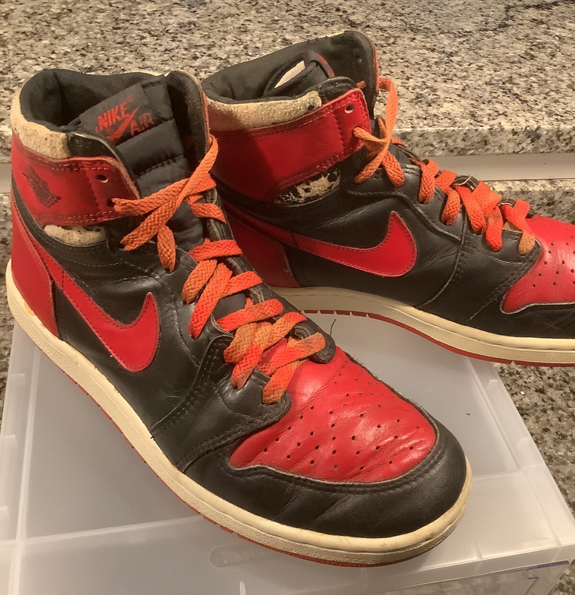 1985 OG Air Jordan 1 Bred Size 10.5 Black/Red Original Vintage MJ
