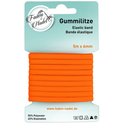 6 mm Gummilitze : elastisches Gummiband, 5 Meter lang, versch. Farben, bügelbar - Bild 5 von 12