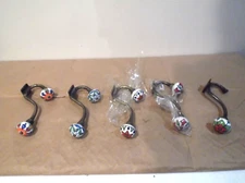 (5) Ceramic Coat Hooks Wall Mounted Iron Double Hooks Antiqued Towel Hanger Robe