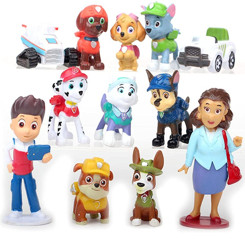 12pcs Dogs Paw Patrol Action Figures Cake Toppers Kids Gifts Furniture new