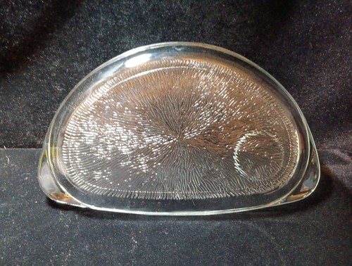 50s Federal Glass Hospitality Snack Set Crystal Starburst with 3 Trays 3 Cups - Picture 8 of 8