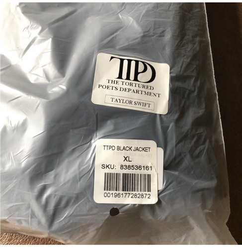 NEW The Tortured Poets Department TTPD Black Jacket XL (NO Patches) - Picture 12 of 14
