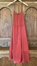 Banana Republic 2 S red flowy midi dress spaghetti strap t back pockets tie belt