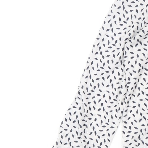 H&M Womens White Geometric Polyester Basic T-Shirt Size XS V-Neck - Picture 7 of 10