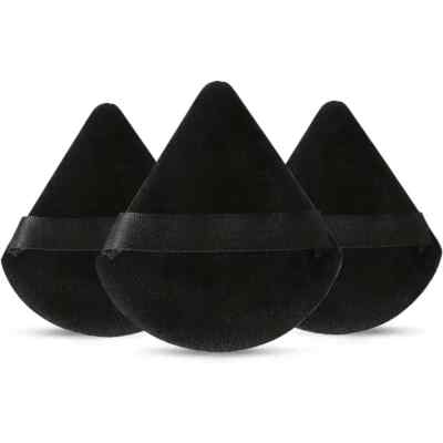 3 Stück Samt Dreieck Puderquaste Schwamm Mixer Make-up Schwamm Weich UK Verkäufer