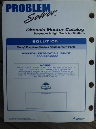 2004 Moog Chassis Master Parts Catalog Passenger Light Truck Applications F3834 - Picture 2 of 2