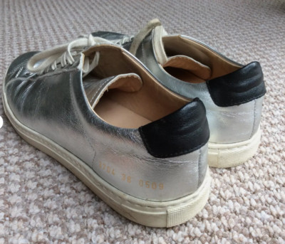 Common Project Woman Silver Leather Sneakers EU38