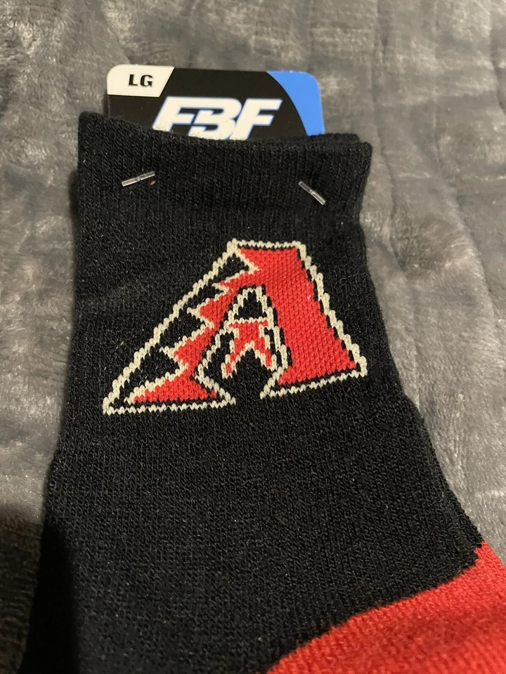 1 Pair Arizona Diamondbacks Crew Socks, Size LG - Image 3 of 4