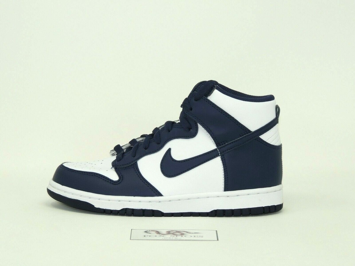 Nike Dunk High Championship White Navy Blue (GS) - Size 6Y