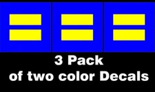 3 Pack - Human Rights Equality LGBTQ Blue & Yellow Vinyl Decal Car Window Tablet