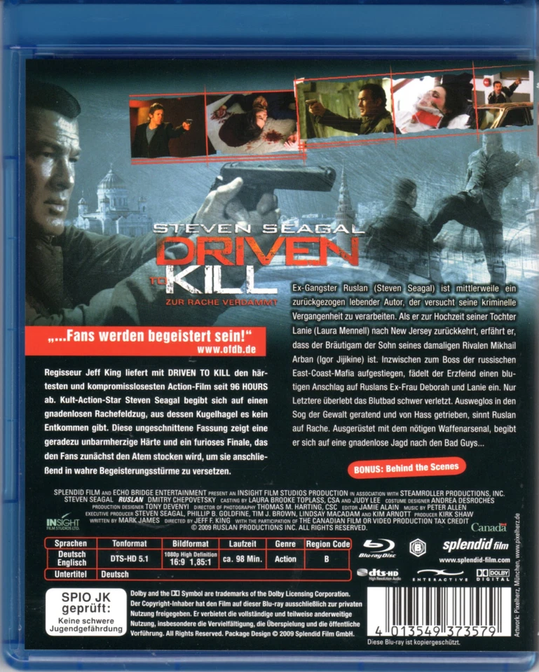 Driven to kill , Blu_Ray , extended harder Version , uncut , new , Steven Seagal - Image 2 of 2