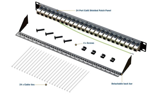 Professional 19-Inch Rack Mount 24-Port RJ45 Cat6 Patch Panel – Toolless Design - Picture 7 of 8
