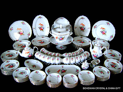 126 PC NEW CZECH BOHEMIAN THUN FINE CHINA BERNADOTTE DINNER SET FOR 12 SONATA #3