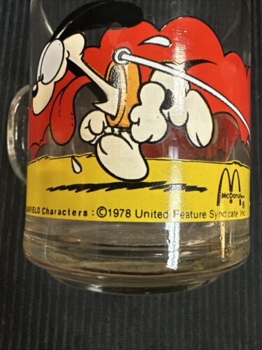 GARFIELD-ODIE-1978 MCDONALD Glass Coffee Mug Cup “Use Your Friends Wisely “ - Picture 3 of 8