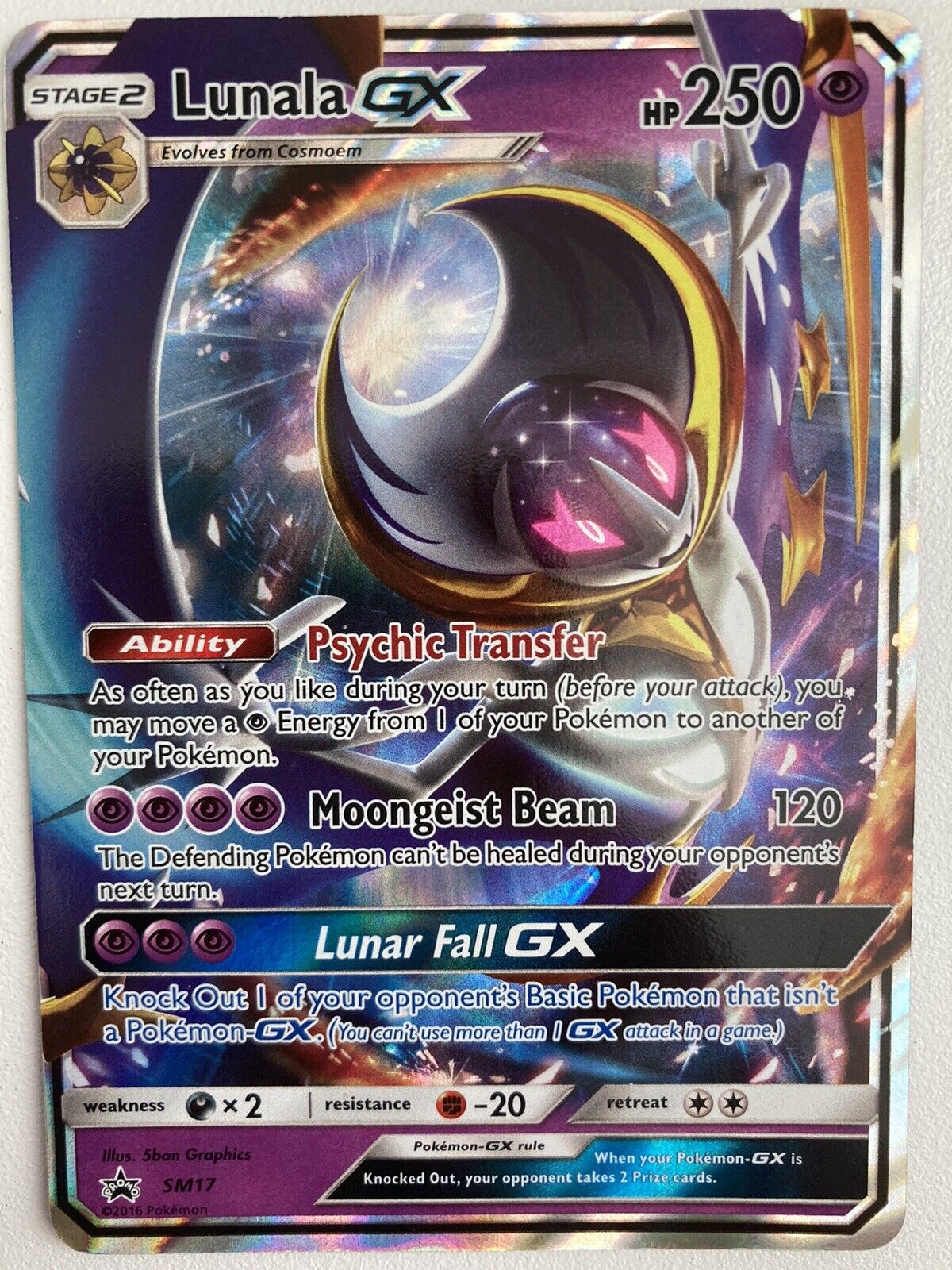 Mavin  NEAR MINT Condition Lunala GX SM17 Holo/Shiny Pokemon Card