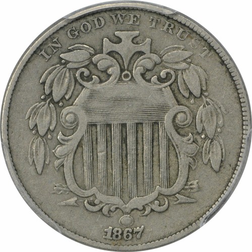 1867 Shield Nickel RPD FS-301 VF35 PCGS - Picture 3 of 3