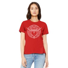 Bon Jovi Womens T Shirt New Jersey You Give Love A Bad Name Music Merch Red Tee