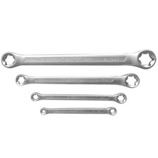 Chiavi a Doppia Stella Set 4PZ Torx E6-E24 Femmina Piatta ad Anello 07354