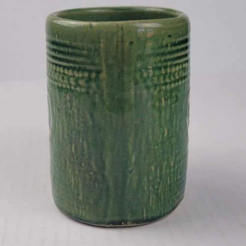Vintage McCoy Pottery Tankard Mug Set Of 2 Green Ceramic Beer Coffee Mugs - Picture 9 of 14