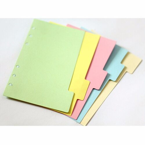 5Pcs A5/A6/A7 Size Index Multi-Coloured Tabs Divider Insert Refill Organiser #B9 - Picture 2 of 14