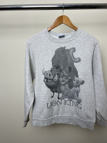 The Lion King Sweatshirt Youth Small Gray Crewneck Pullover Simba Nala - Picture 2 of 9