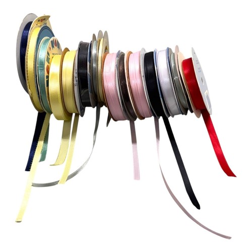 Assorted Ribbon Spool Set Of 15 Mixed Colors Textures For Crafting Gift Wrapping