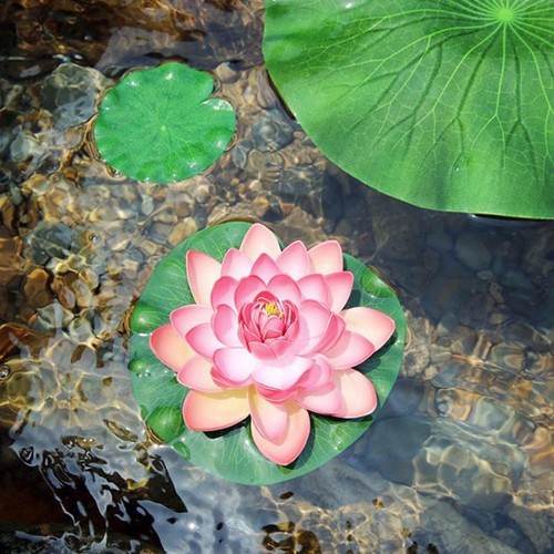 8 Pcs Pond Plants 4 Size Artificial Lotus Leaves Realistic Floating Foam Wate... - Picture 5 of 7