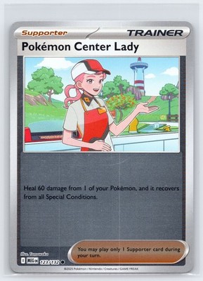 Pokemon Center Lady Reverse Holo ME01: Mega Evolution 123/132 - NM Condition