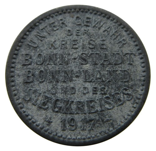 Nr 2549 Deutsches Notgeld Bonn-Siegkreis 5 Pfennige 1917, Funck# 52.1 geraltttt83