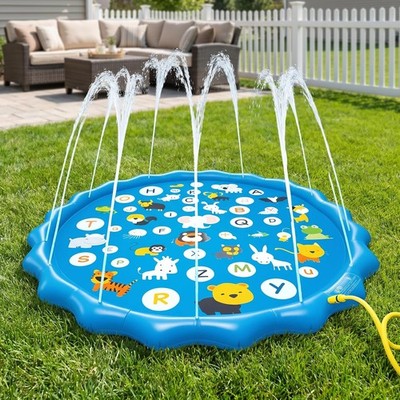 Alphabet Splash Pad 100 cm Sprinkler Matte aufblasbar Garten Pool