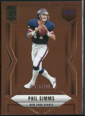 2025 Donruss Elite Phil Simms Orange #/199 #58 New York Giants SN