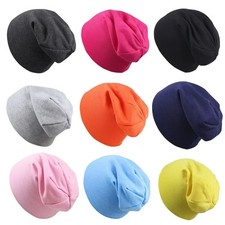 Knit Beanie Hat Warm Windproof Solid Outdoor Spring Autumn Cotton Kids Cap