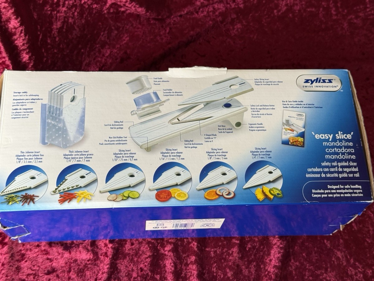 ZYLISS EASY SLICE MANDOLINE 11700 SAFETY RAIL GUIDED Fruit Veggie