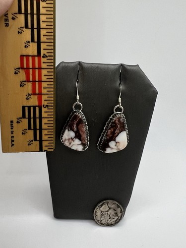 Wildpferd Ohrringe Sterlingsilber Navajo Avin Joe rosa E3221 - Bild 3 von 4