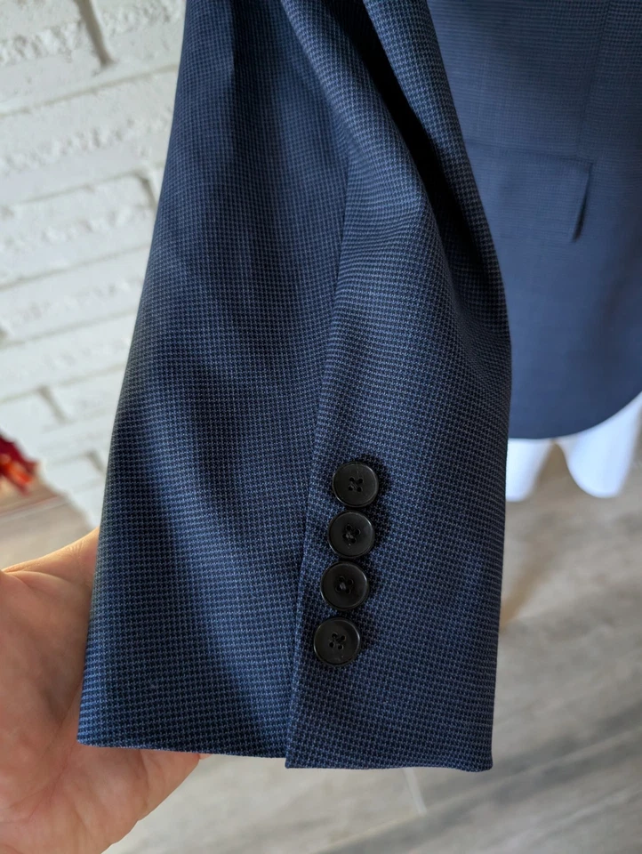 🇩🇪Hugo Boss XL 46R Navy Blue Wool 2-Piece Suit - Image 4 of 4