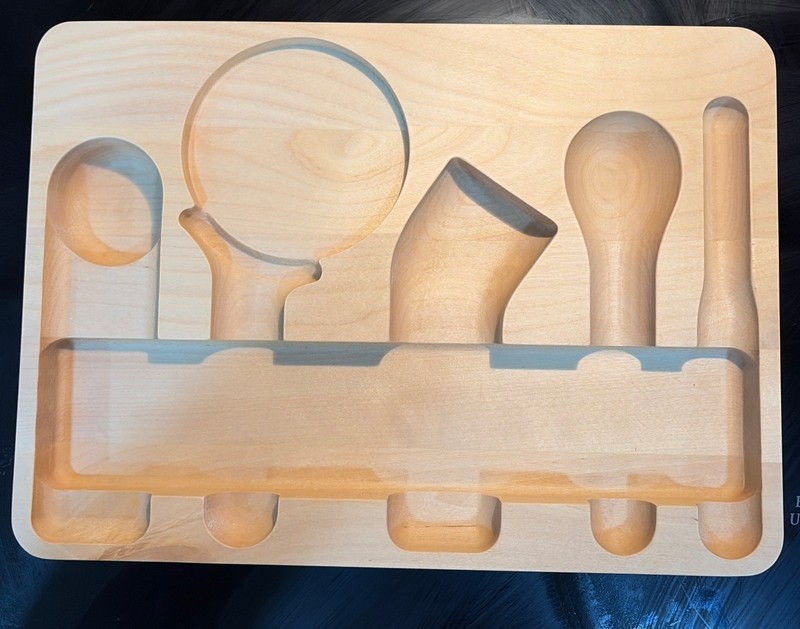 Caraway Home Kitchen Gadget Organizer Holder Only Birch Wood Utensil Holder