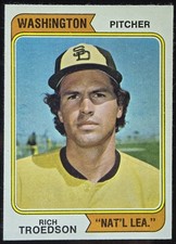1974 Topps Rich Troedson Error Variation Washington Nat'l Lea NMMT #77 Padres