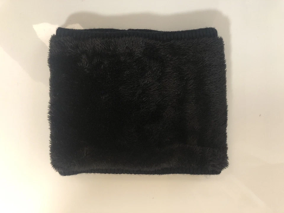 Schlauchschal mit Teddyfell schwarz 