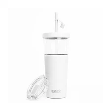 ASOBU® Marina See-Through Triton Tumbler w Flexible Straw (White) NEW Free Ship