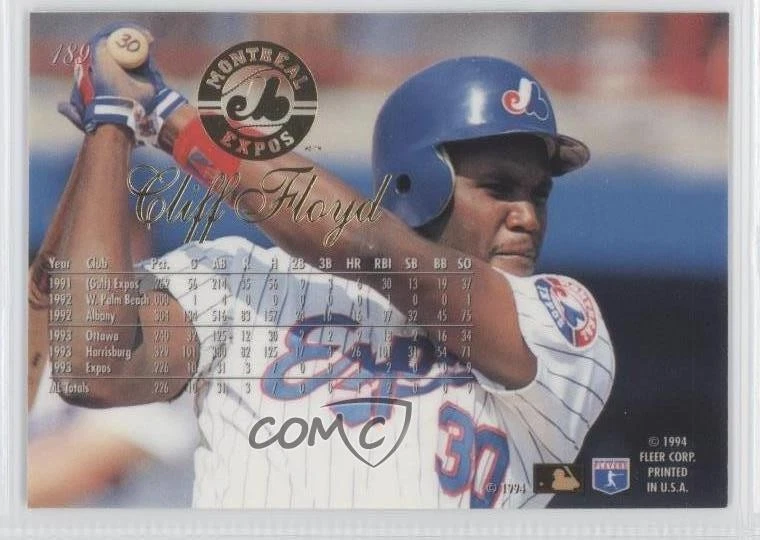 1994 Flair Cliff Floyd #189 - Image 2 of 2