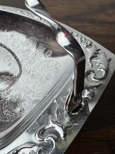 Vintage Silber Tablett Platte Griff Aschenbecher Dekor Schmuck Bonboniere Unikat Spirale - Bild 6 von 10