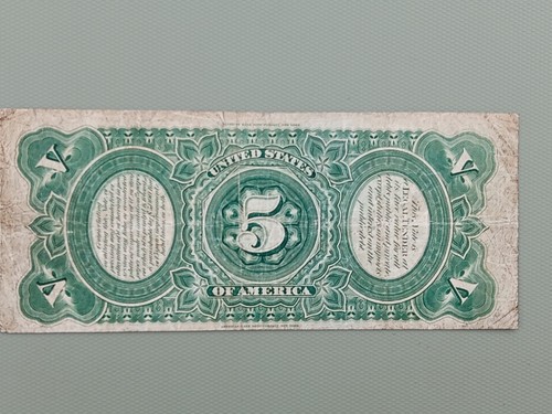 ⭐⭐ 1869 $5 LEGAL TENDER LARGE NOTE FR#64 "RAINBOW" STAR NOTE - Picture 2 of 2