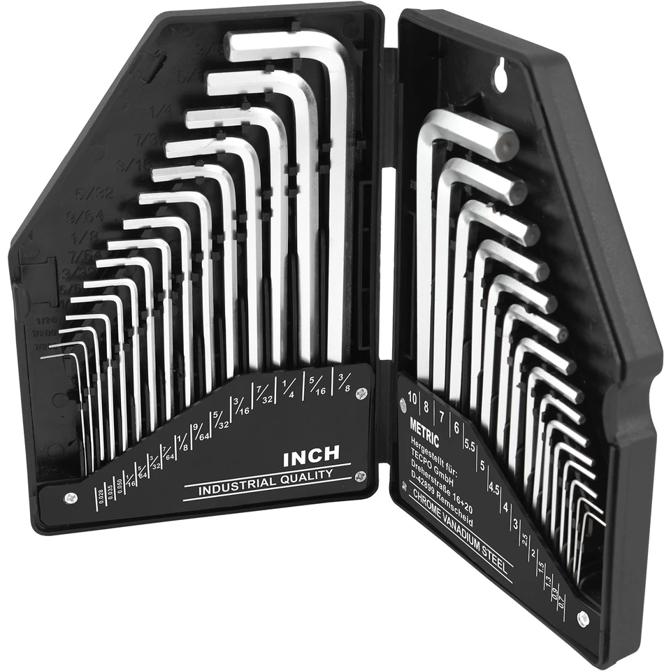 30x INNENSECHSKANT SCHLÜSSEL SATZ ZOLL + METRISCH SECHSKANT für INBUS SCHRAUBEN - Bild 2 von 4