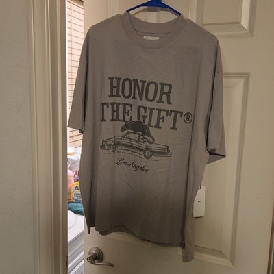 Honor The Gift Men s Graphic Logo Tee Gray Size XL Crew Neck Short Sleeve