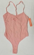 Colsie Women s Bodysuit XS Pink Cutout Thong Style Adjustable Straps NWT