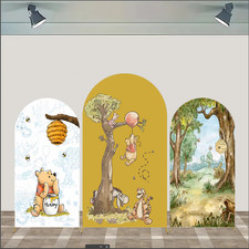 Winnie The Pooh Arch Cover Baby Birthday Backdrop Baby Shower Arch Background