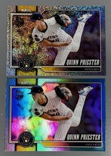 2- 2026 Topps Quinn Priester: Aqua Foil, Sparkle Holo Foil #186 Brewers