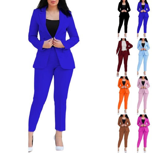 Sleek and Modern Women's Two Piece Workwear Ensemble Featuring Trousers