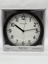 Mainstays Wall Clock   8.78  Round   Black Fr...