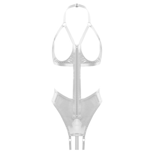 Mujeres Mameluco Sin Entrepierna Leotardo Halter Body Rave Adulto Bodycon Ropa de Club - Imagen 30 de 38